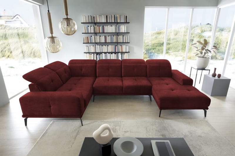 Hagglund Hjørnesofa m. Chaiselong - Rød - Møbler - Sofaer - Hjørnesofa - Hjørnesofa med chaiselong