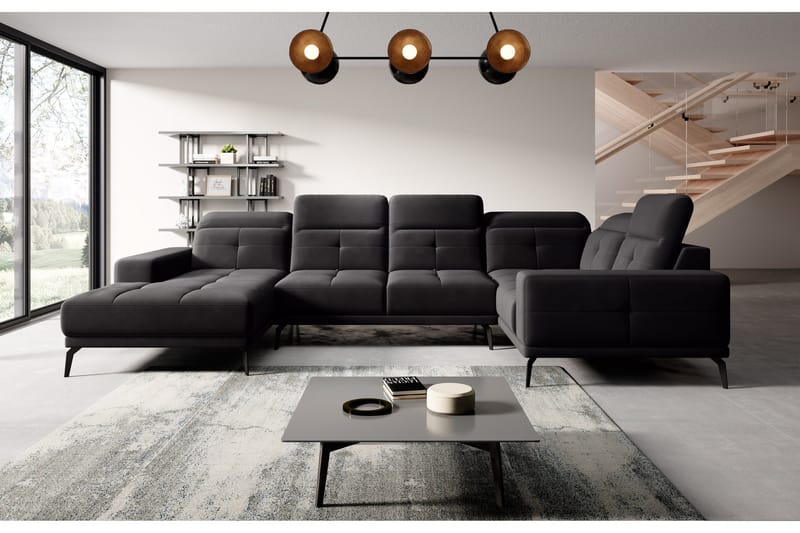 Hagglund Hjørnesofa m. Chaiselong - Sort - Møbler - Sofaer - Hjørnesofa - Hjørnesofa med chaiselong