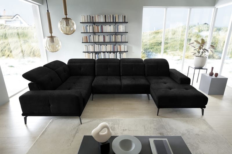 Hagglund Hjørnesofa m. Chaiselong - Sort - Møbler - Sofaer - Hjørnesofa - Hjørnesofa med chaiselong