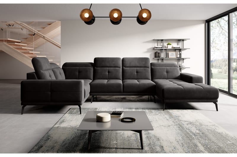 Hagglund Hjørnesofa m. Chaiselong - Sort - Møbler - Sofaer - Hjørnesofa - Hjørnesofa med chaiselong