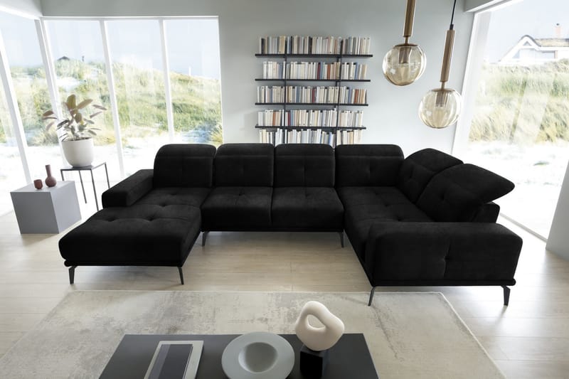 Hagglund Hjørnesofa m. Chaiselong - Sort - Møbler - Sofaer - Hjørnesofa - Hjørnesofa med chaiselong