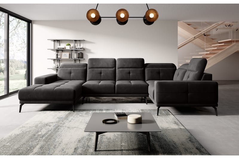Hagglund Hjørnesofa m. Chaiselong - Sort - Møbler - Sofaer - Hjørnesofa - Hjørnesofa med chaiselong