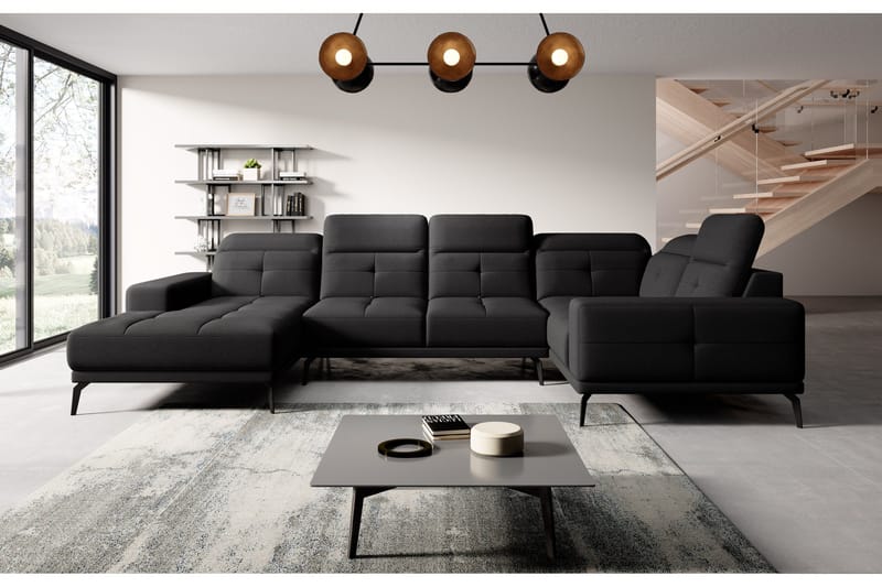 Hagglund Hjørnesofa m. Chaiselong - Sort - Møbler - Sofaer - Hjørnesofa - Hjørnesofa med chaiselong