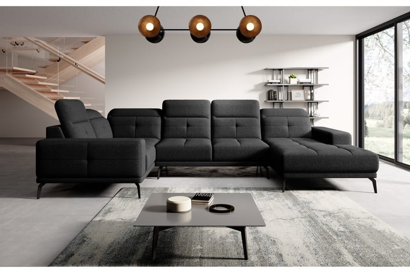 Hagglund Hjørnesofa m. Chaiselong - Sort - Møbler - Sofaer - Hjørnesofa - Hjørnesofa med chaiselong