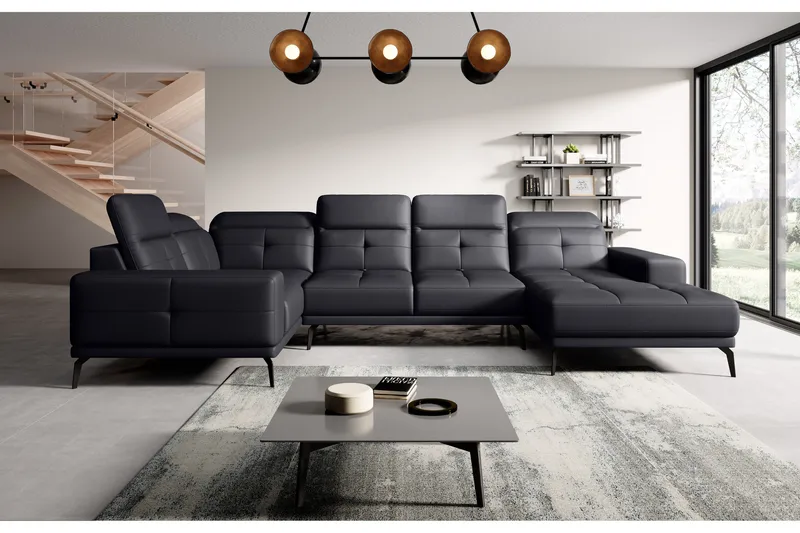 Hagglund Hjørnesofa m. Chaiselong, Sort