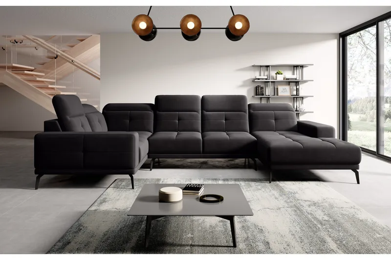 Hagglund Hjørnesofa m. Chaiselong - Sort - Møbler - Sofaer - Hjørnesofa - Hjørnesofa med chaiselong