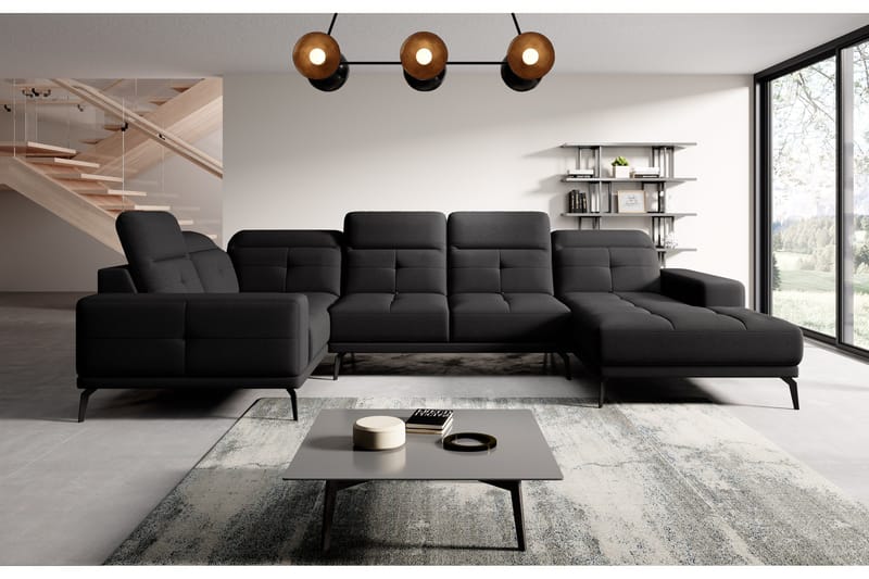 Hagglund Hjørnesofa m. Chaiselong - Sort - Møbler - Sofaer - Hjørnesofa - Hjørnesofa med chaiselong