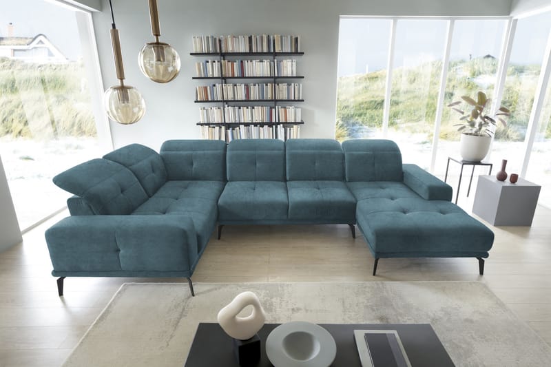 Hagglund Hjørnesofa m. Chaiselong - Turkis - Møbler - Sofaer - Hjørnesofa - Hjørnesofa med chaiselong
