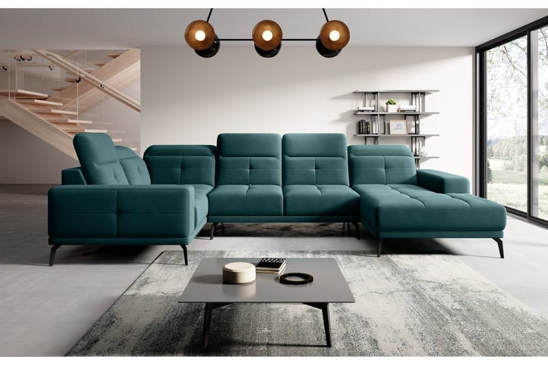Hagglund Hjørnesofa m. Chaiselong - Turkis - Møbler - Sofaer - Hjørnesofa - Hjørnesofa med chaiselong
