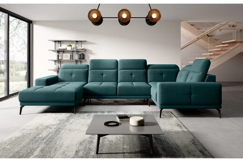 Hagglund Hjørnesofa m. Chaiselong - Turkis - Møbler - Sofaer - Hjørnesofa - Hjørnesofa med chaiselong