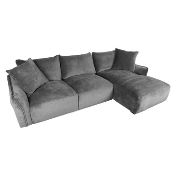 Hjørnesofa Denvi Højre - Grå - Møbler - Sofaer - Sofa med chaiselong