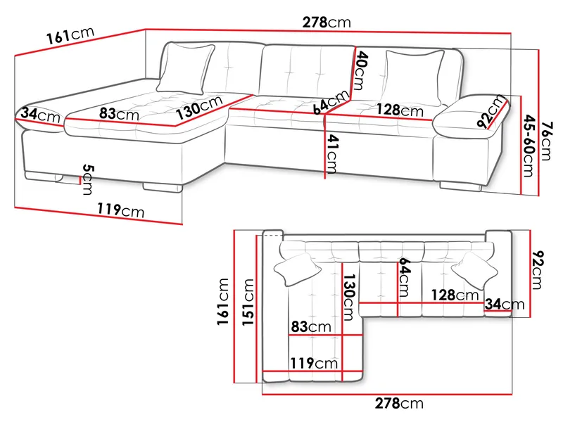 hjørnesofa Hjørnesofa MONTANA MM Lumo 55 Venstre - Møbler - Sofaer - Sofa med chaiselong