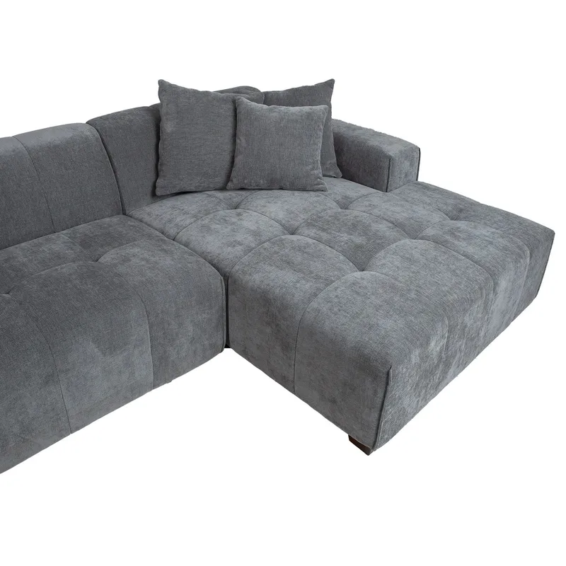 Hjørnesofa Hjelor Højre - Grå - Møbler - Sofaer - Sofa med chaiselong
