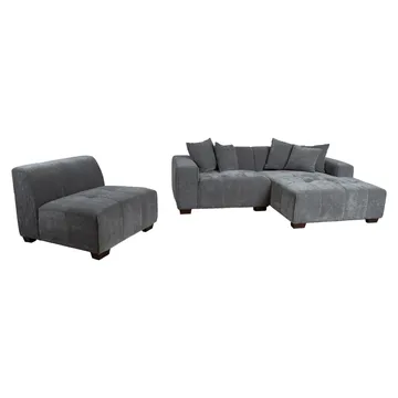 Hjørnesofa Hjelor Højre - Grå - Møbler - Sofaer - Sofa med chaiselong