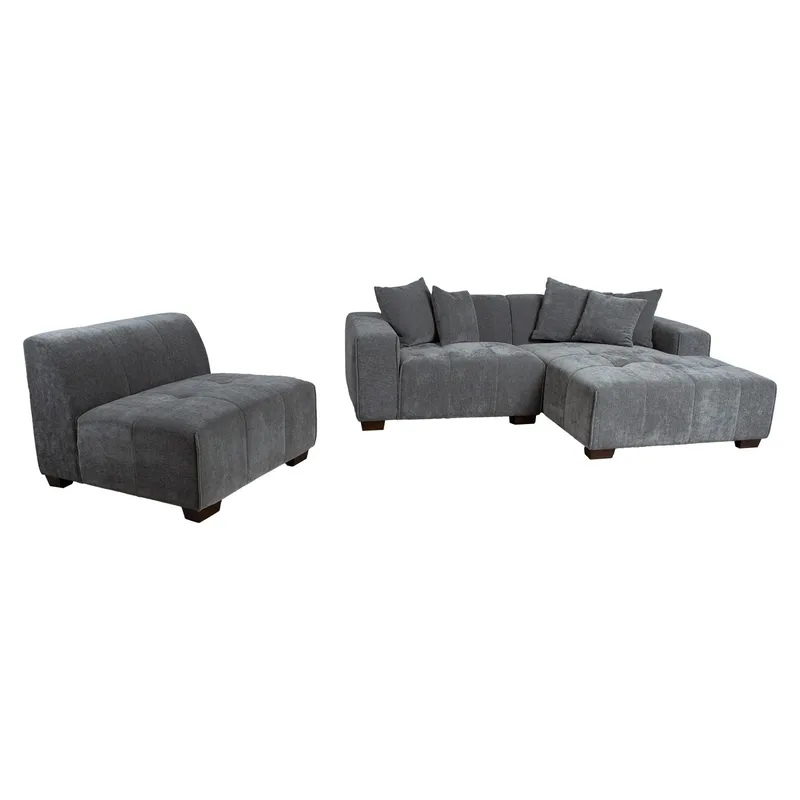 Hjørnesofa Hjelor Højre - Grå - Møbler - Sofaer - Sofa med chaiselong