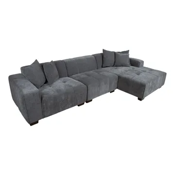 Hjørnesofa Hjelor Højre - Grå - Møbler - Sofaer - Sofa med chaiselong