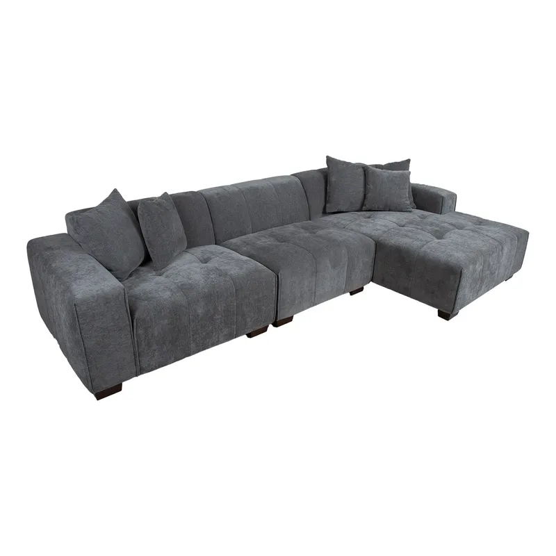 Hjørnesofa Hjelor Højre - Grå - Møbler - Sofaer - Sofa med chaiselong