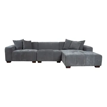 Hjørnesofa Hjelor Højre - Grå - Møbler - Sofaer - Sofa med chaiselong