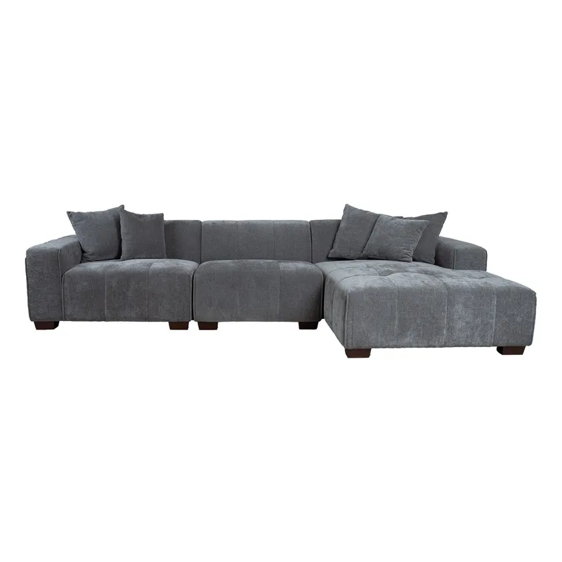 Hjørnesofa Hjelor Højre - Grå - Møbler - Sofaer - Sofa med chaiselong