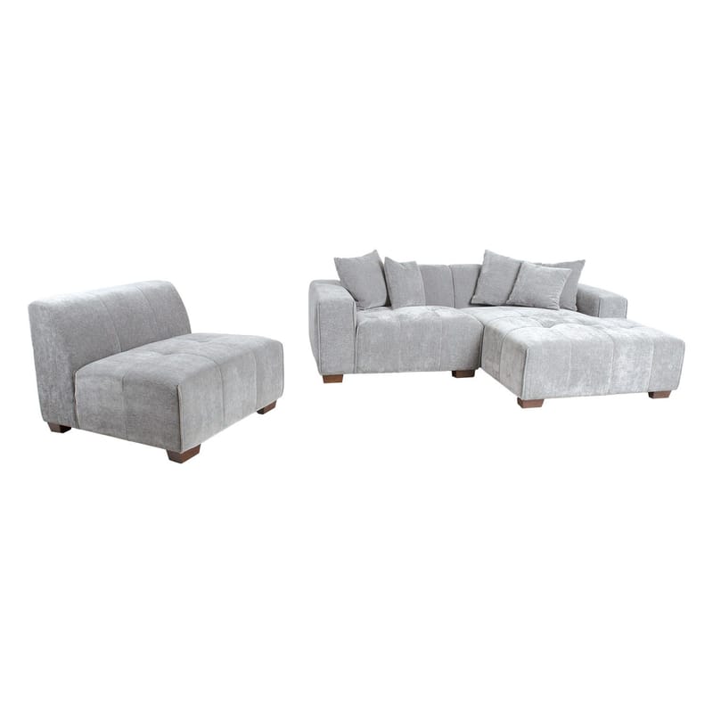 Hjørnesofa Hjelor Højre - Lysegrå - Møbler - Sofaer - Hjørnesofa - Hjørnesofa med chaiselong