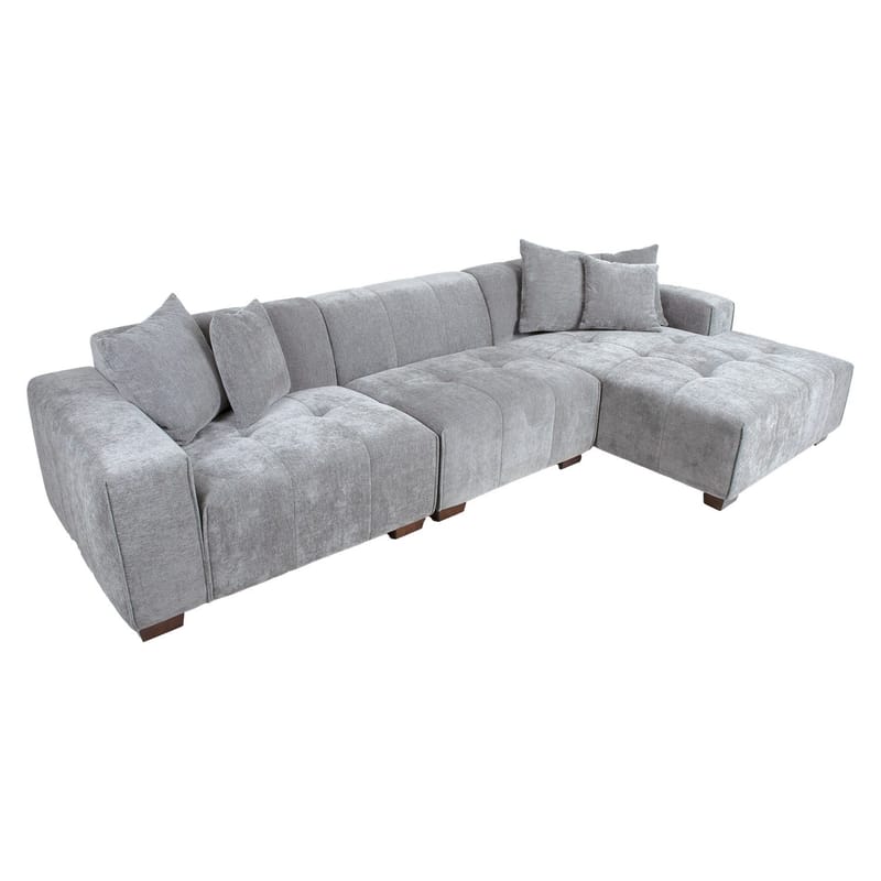 Hjørnesofa Hjelor Højre - Lysegrå - Møbler - Sofaer - Hjørnesofa - Hjørnesofa med chaiselong