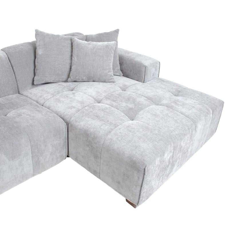 Hjørnesofa Hjelor Højre - Lysegrå - Møbler - Sofaer - Hjørnesofa - Hjørnesofa med chaiselong