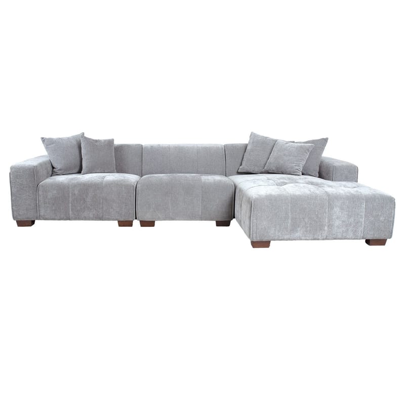 Hjørnesofa Hjelor Højre - Lysegrå - Møbler - Sofaer - Hjørnesofa - Hjørnesofa med chaiselong