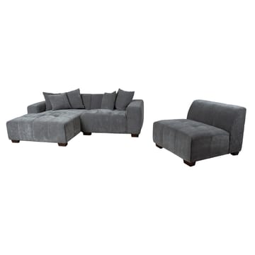 Hjørnesofa Hjelor Venstre - Grå - Møbler - Sofaer - Sofa med chaiselong