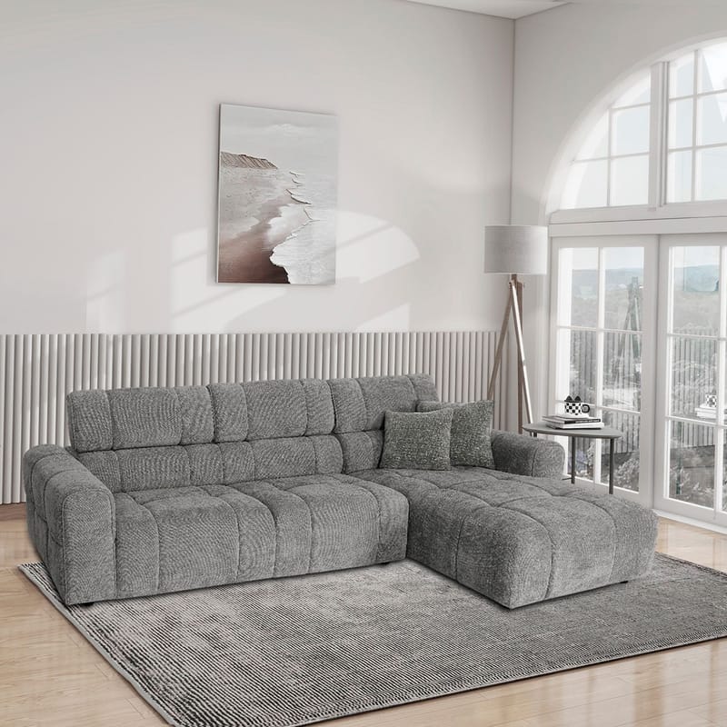 Hjørnesofa HOME4YOU BELISMA højre hjørne Beige - beige - Møbler - Sofaer - Hjørnesofa - Hjørnesofa med chaiselong