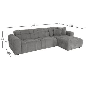 Hjørnesofa HOME4YOU BELISMA højre hjørne Beige - beige - Møbler - Sofaer - Sofa med chaiselong