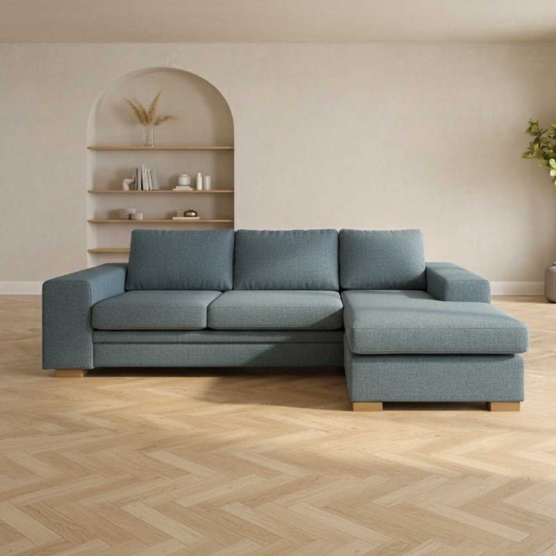 Hjørnesofa HOME4YOU Dagmar lyseblå - lyseblå - Møbler - Sofaer - Hjørnesofa - Hjørnesofa med chaiselong