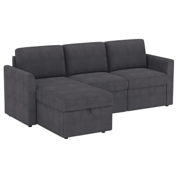 Hjørnesofa Loft24 Nordhus Antracitgrå Fløjl - Antracit - Møbler - Sofaer - Hjørnesofa - Hjørnesofa med chaiselong