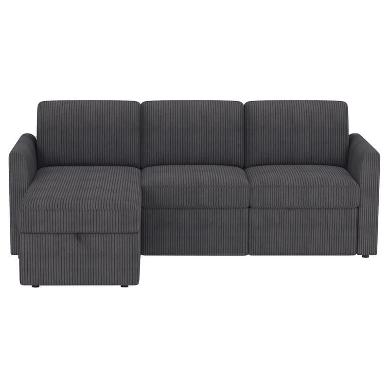 Hjørnesofa Loft24 Nordhus Antracitgrå Fløjl - Antracit - Møbler - Sofaer - Hjørnesofa - Hjørnesofa med chaiselong