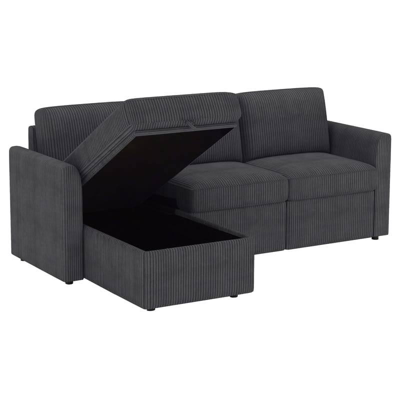 Hjørnesofa Loft24 Nordhus Antracitgrå Fløjl - Antracit - Møbler - Sofaer - Hjørnesofa - Hjørnesofa med chaiselong