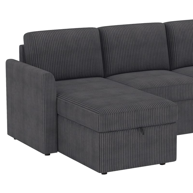 Hjørnesofa Loft24 Nordhus Antracitgrå Fløjl - Antracit - Møbler - Sofaer - Hjørnesofa - Hjørnesofa med chaiselong