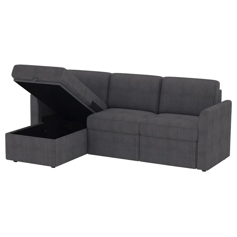 Hjørnesofa Loft24 Nordhus Antracitgrå Fløjl - Antracit - Møbler - Sofaer - Hjørnesofa - Hjørnesofa med chaiselong