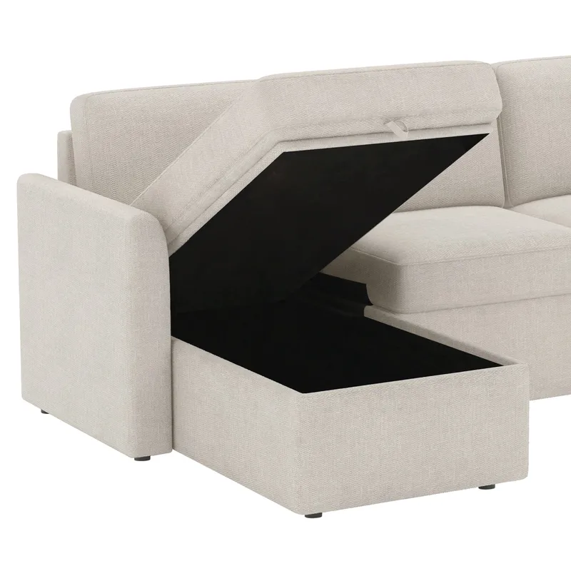 Hjørnesofa Loft24 Nordhus Creme Bouclé - Creme - Møbler - Sofaer - Hjørnesofa - Hjørnesofa med chaiselong