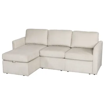 Hjørnesofa Loft24 Nordhus Creme Fløjl - Creme - Møbler - Sofaer - Hjørnesofa - Hjørnesofa med chaiselong