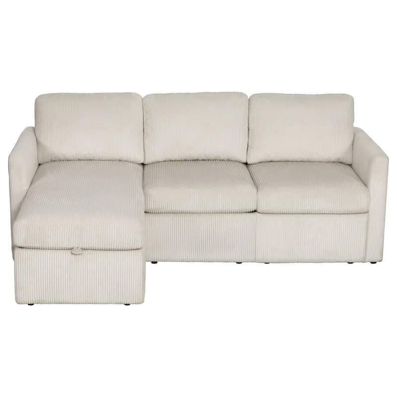 Hjørnesofa Loft24 Nordhus Creme Fløjl - Creme - Møbler - Sofaer - Hjørnesofa - Hjørnesofa med chaiselong