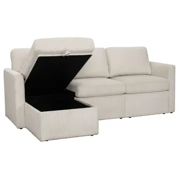 Hjørnesofa Loft24 Nordhus Creme Fløjl - Creme - Møbler - Sofaer - Hjørnesofa - Hjørnesofa med chaiselong