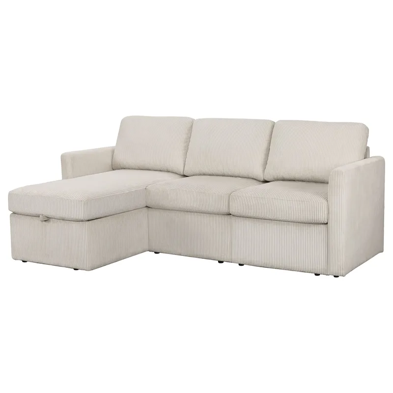 Hjørnesofa Loft24 Nordhus Creme Fløjl, Creme