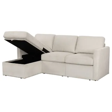 Hjørnesofa Loft24 Nordhus Creme Fløjl - Creme - Møbler - Sofaer - Hjørnesofa - Hjørnesofa med chaiselong