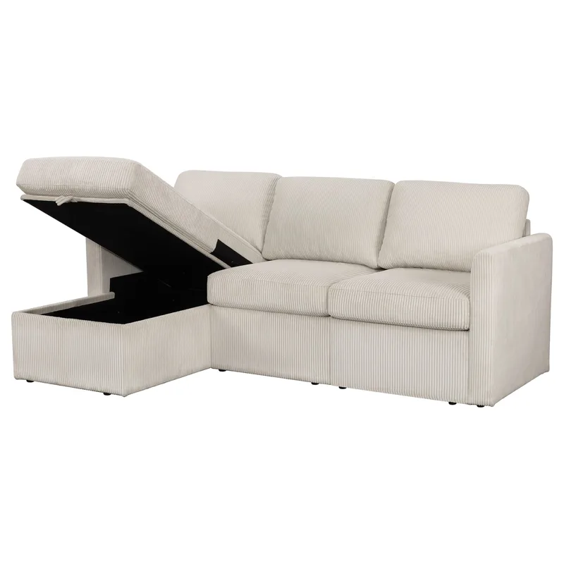 Hjørnesofa Loft24 Nordhus Creme Fløjl - Creme - Møbler - Sofaer - Hjørnesofa - Hjørnesofa med chaiselong