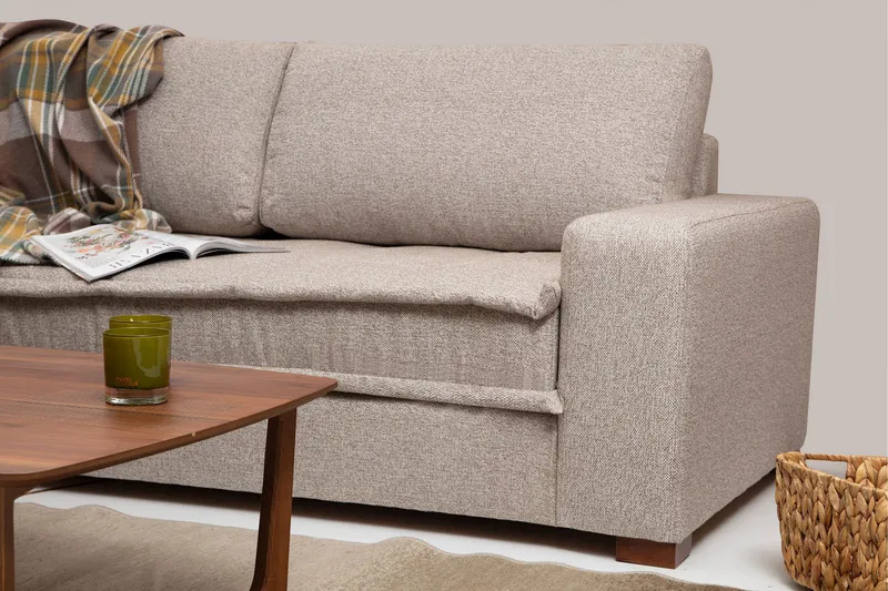 Gladfield Chaiselongsofa 3-personers - Beige - Møbler - Sofaer - Hjørnesofa - Hjørnesofa med chaiselong