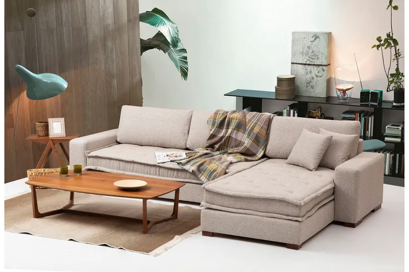 Gladfield Chaiselongsofa 3-personers, Beige