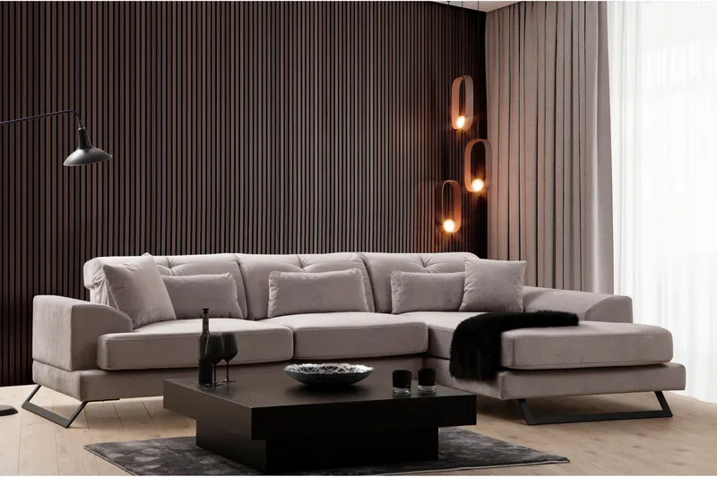 Jaraad Chaiselongsofa 3-personers - Grå - Møbler - Sofaer - Hjørnesofa - Hjørnesofa med chaiselong