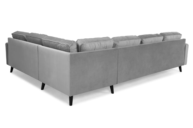 Monroe 5-personers Vendbar U-formet Hjørnesofa med Divan i Fløjl - Lysegrå - Møbler - Sofaer - Hjørnesofa - Hjørnesofa med chaiselong