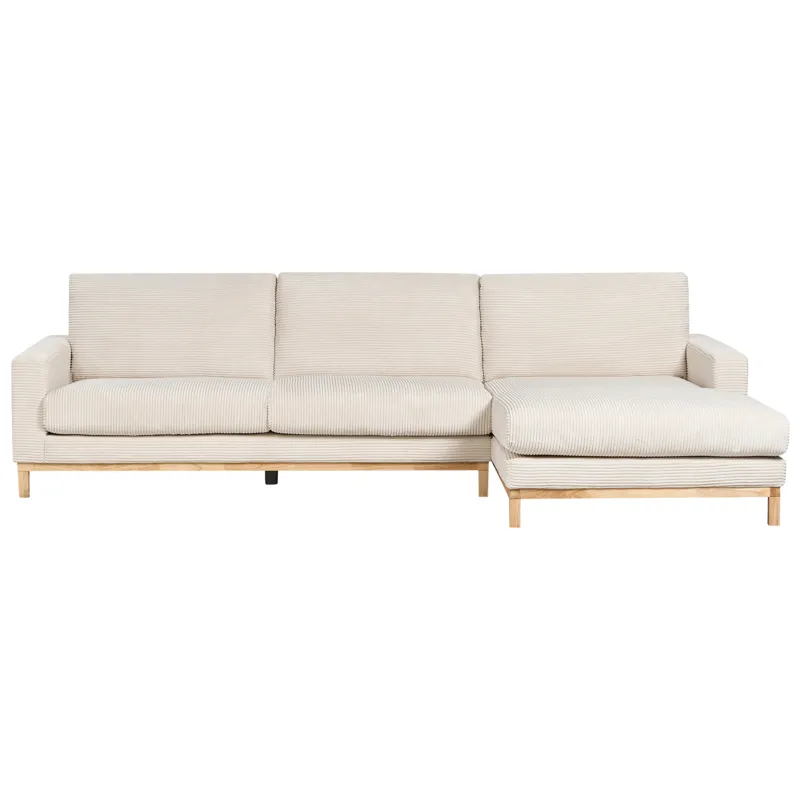 Hjørnesofa Siggard - Lys beige - Møbler - Sofaer - Sofa med chaiselong - 4 personers sofa med chaiselong