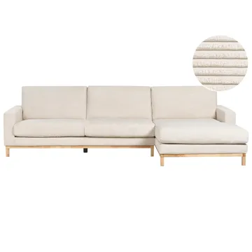 Hjørnesofa Siggard - Lys beige - Møbler - Sofaer - Sofa med chaiselong - 4 personers sofa med chaiselong