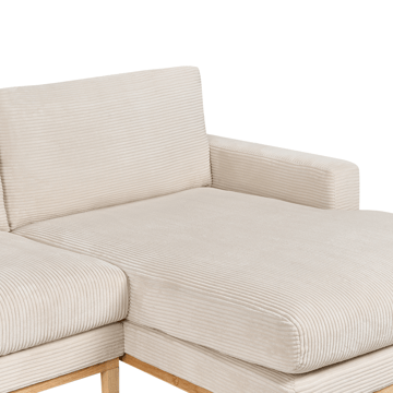 Hjørnesofa Siggard - Lys beige - Møbler - Sofaer - Sofa med chaiselong - 4 personers sofa med chaiselong